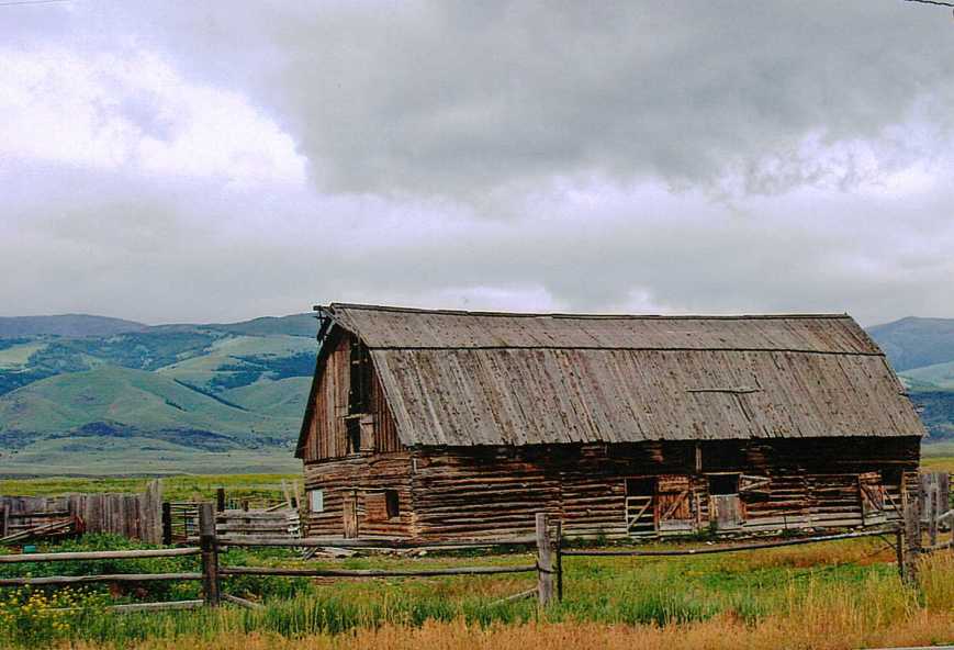 Old barn in a valley